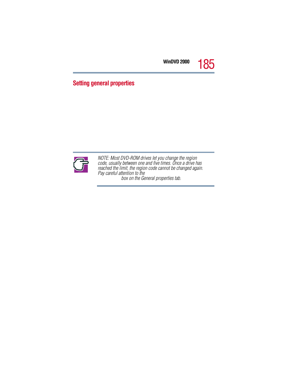 Setting general properties, The instructions in, Setting general | Toshiba 1805 User Manual | Page 185 / 261