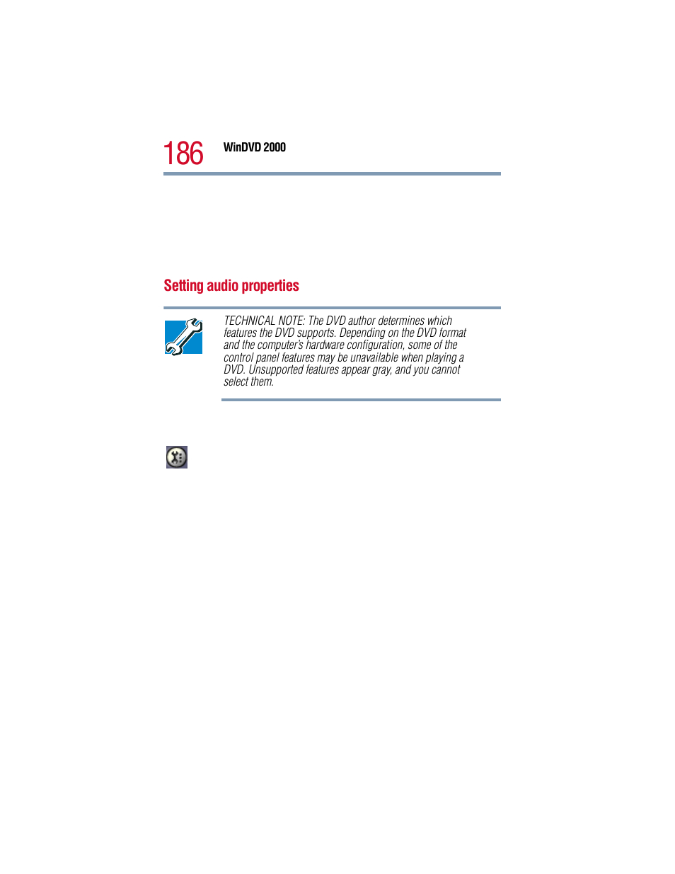 Setting audio properties | Toshiba 1805 User Manual | Page 186 / 261