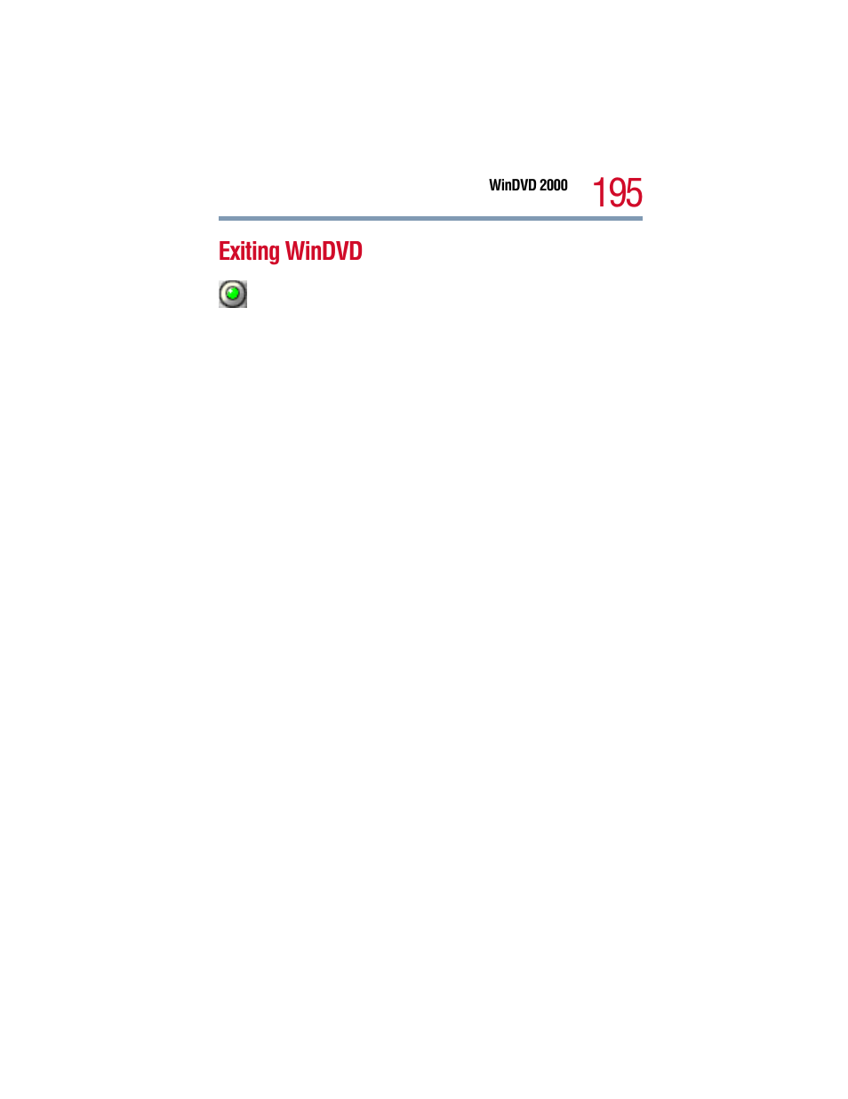 Exiting windvd | Toshiba 1805 User Manual | Page 195 / 261