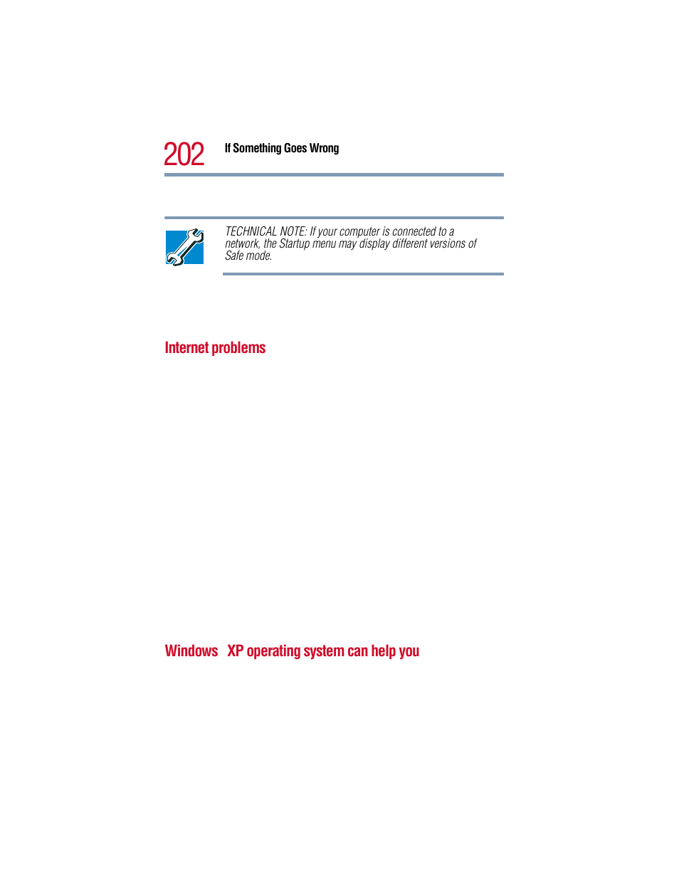 Internet problems, Windows xp operating system can help you | Toshiba 1805 User Manual | Page 202 / 261