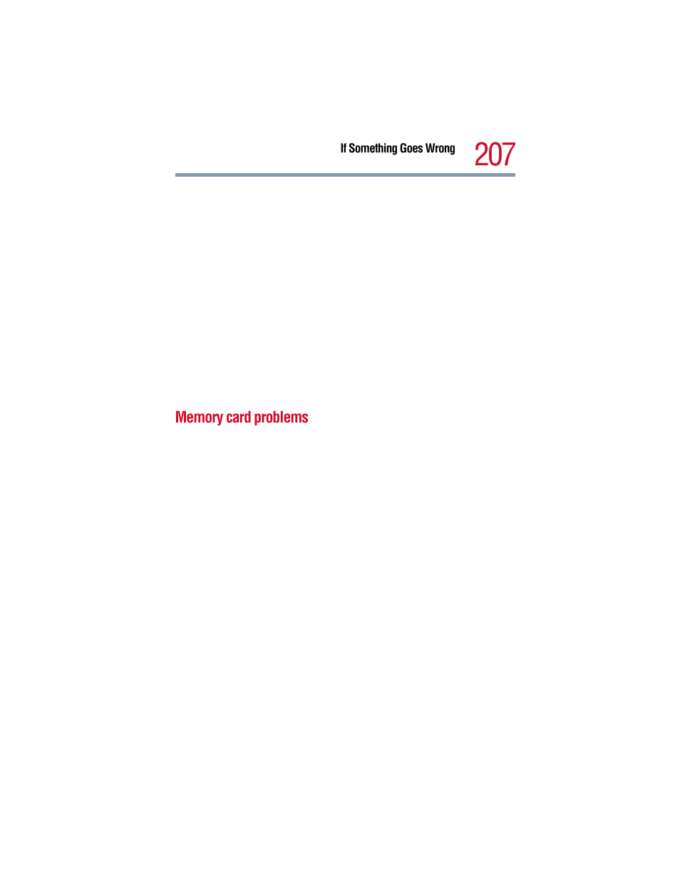 Memory card problems | Toshiba 1805 User Manual | Page 207 / 261