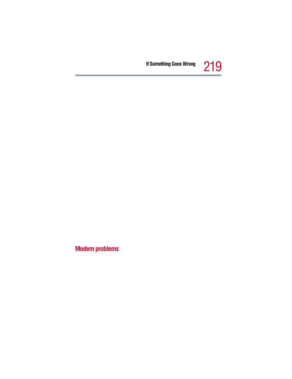 Modem problems | Toshiba 1805 User Manual | Page 219 / 261