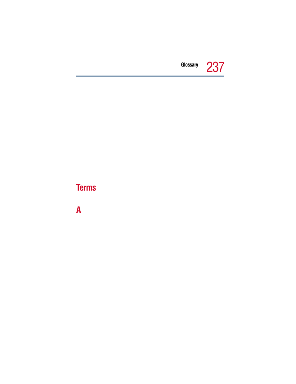 Terms | Toshiba 1805 User Manual | Page 237 / 261