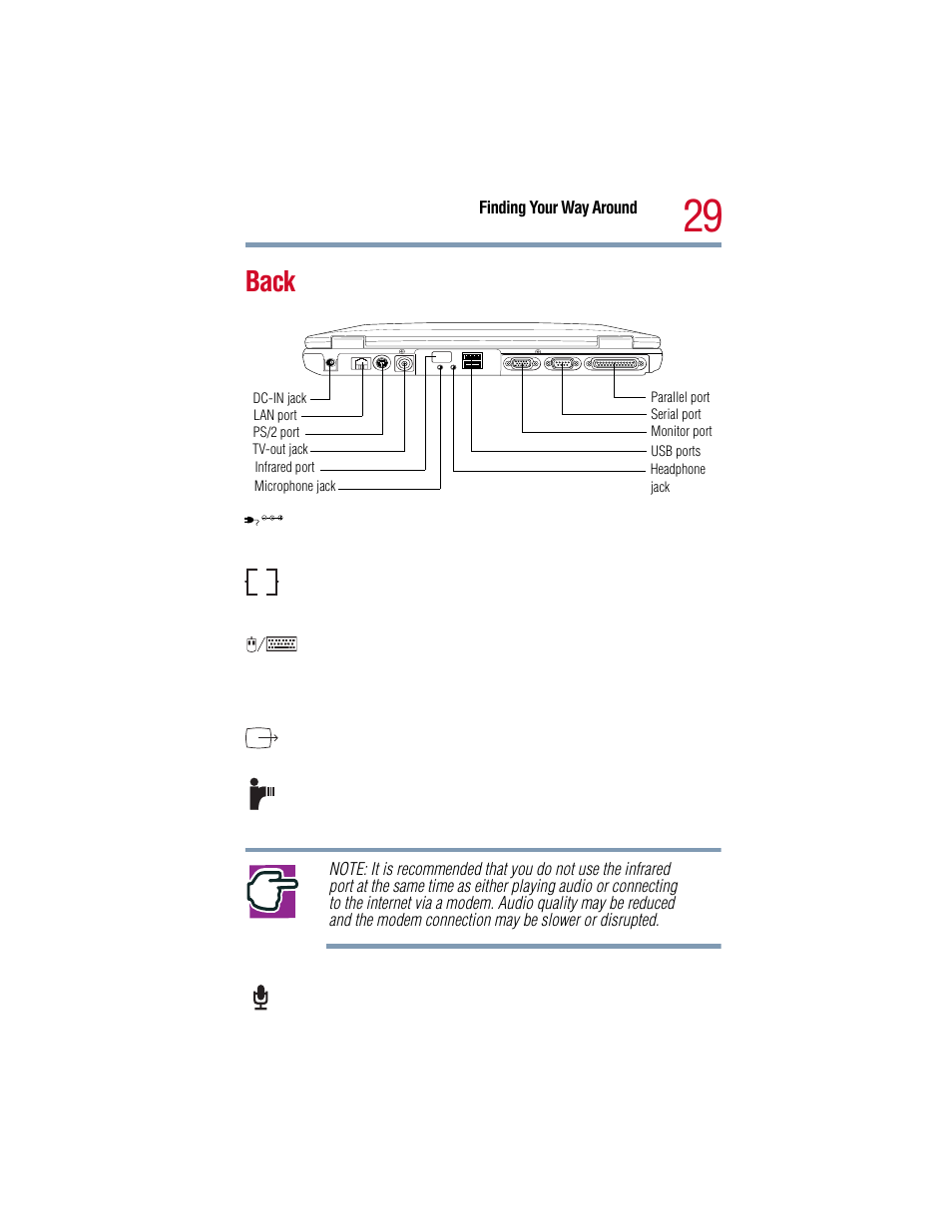 Back | Toshiba 1805 User Manual | Page 29 / 261