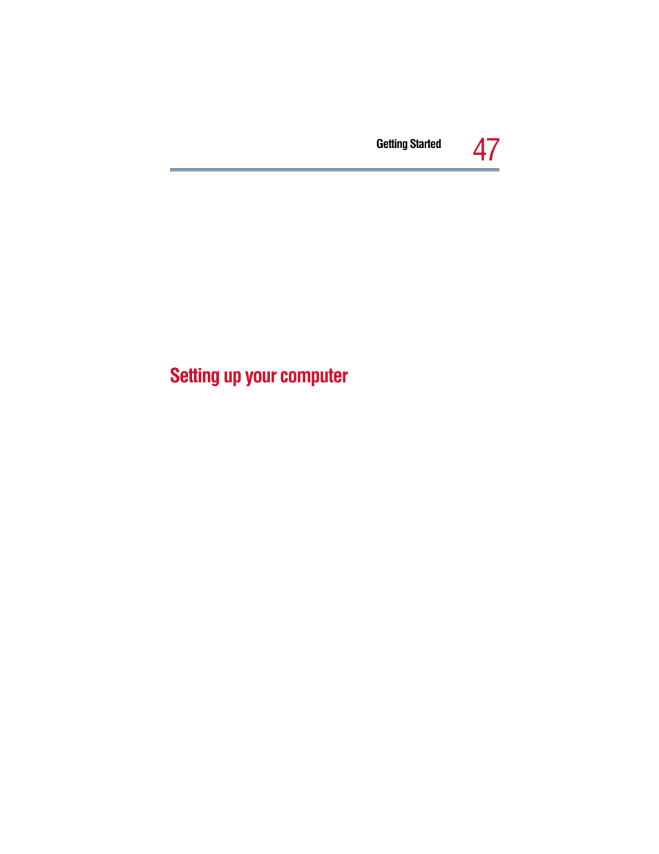 Setting up your computer | Toshiba 1805 User Manual | Page 47 / 261