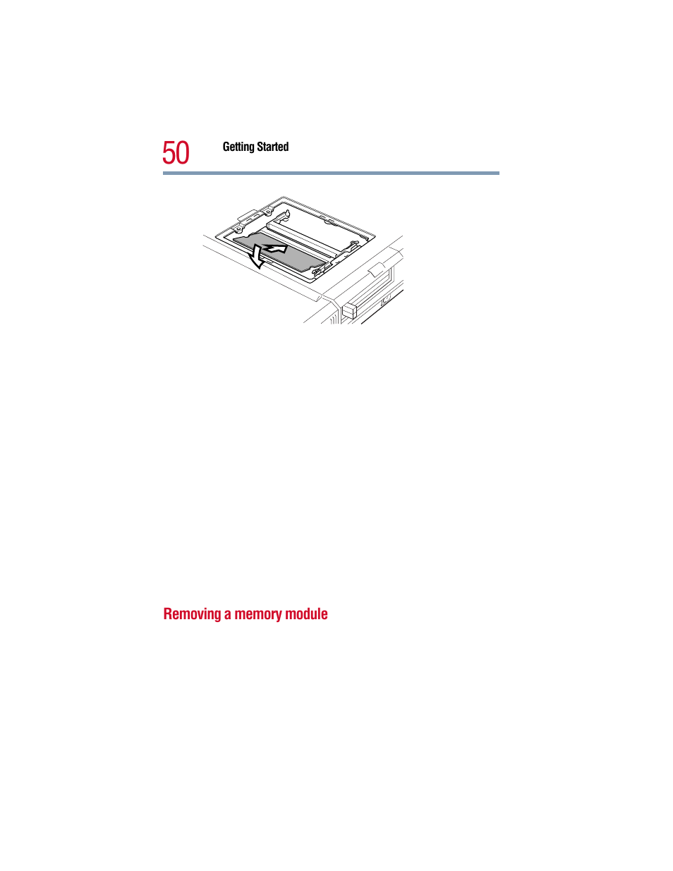 Removing a memory module | Toshiba 1805 User Manual | Page 50 / 261