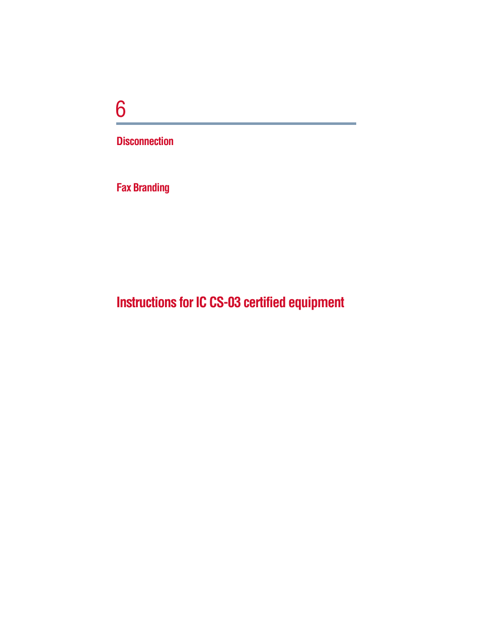 Instructions for ic cs-03 certified equipment | Toshiba 1805 User Manual | Page 6 / 261