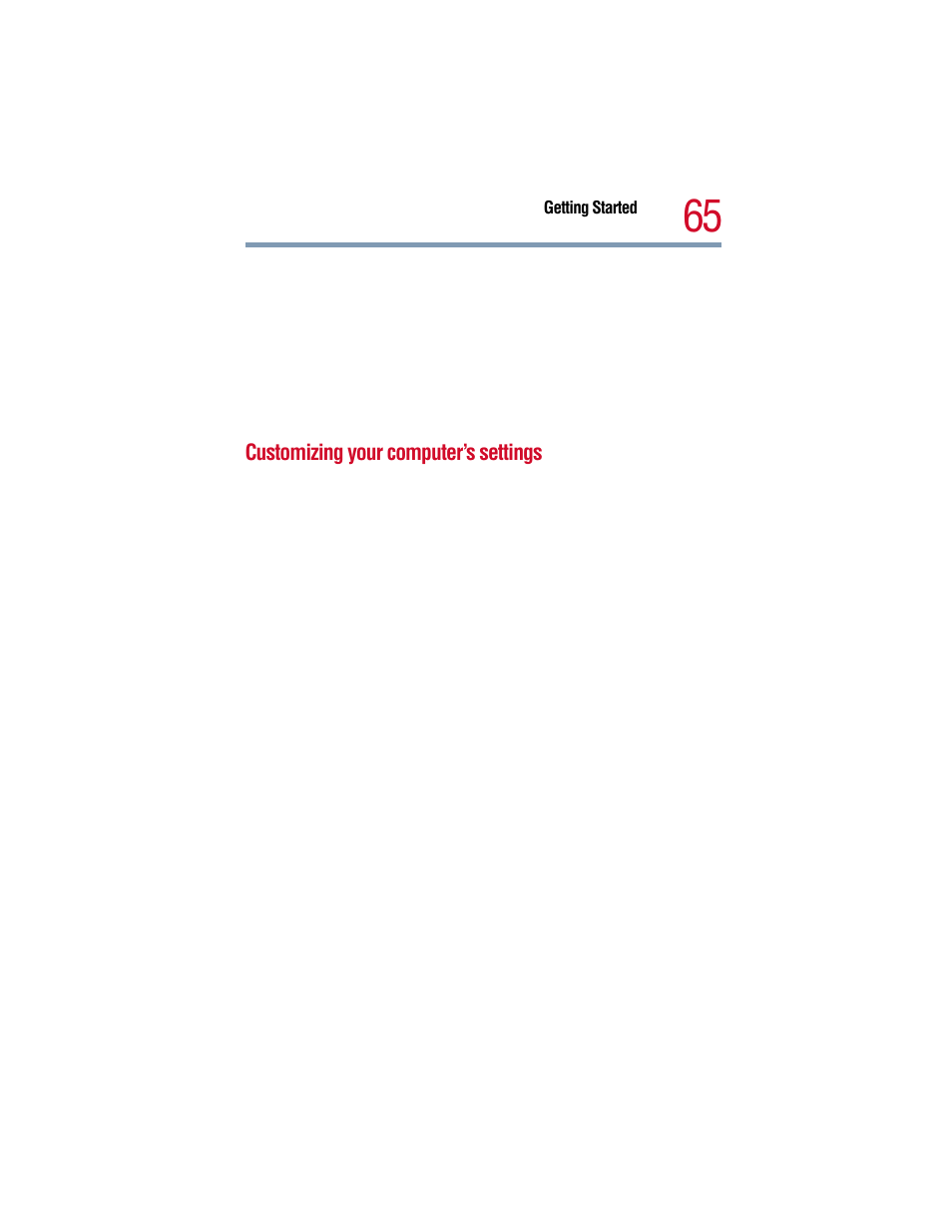 Customizing your computer’s settings | Toshiba 1805 User Manual | Page 65 / 261