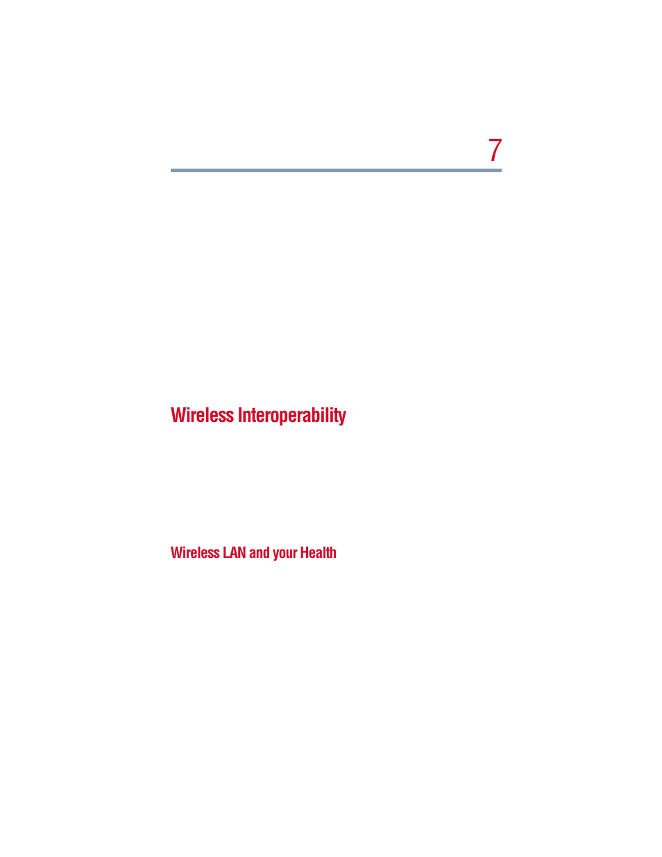 Wireless interoperability, Wireless lan and your health | Toshiba 1805 User Manual | Page 7 / 261