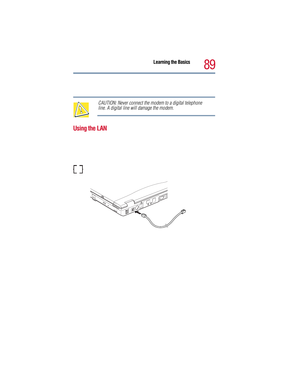 Using the lan | Toshiba 1805 User Manual | Page 89 / 261