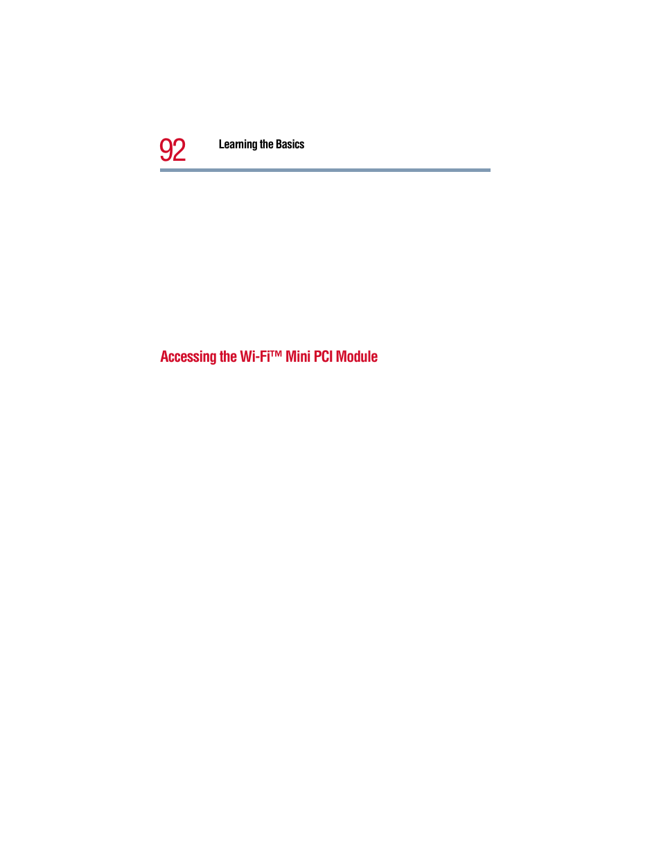 Accessing the wi-fi™ mini pci module | Toshiba 1805 User Manual | Page 92 / 261