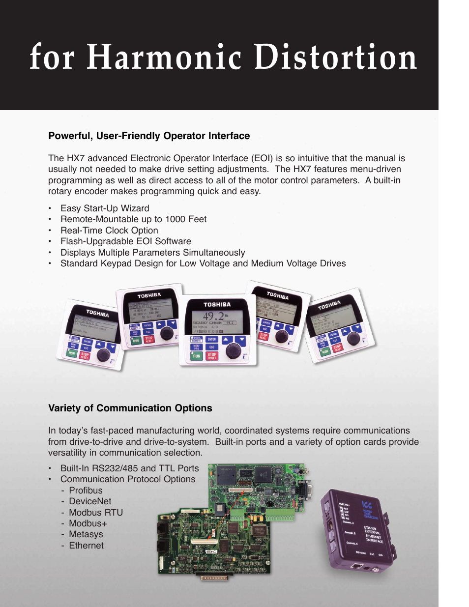 For harmonic distortion | Toshiba HX7 User Manual | Page 4 / 6