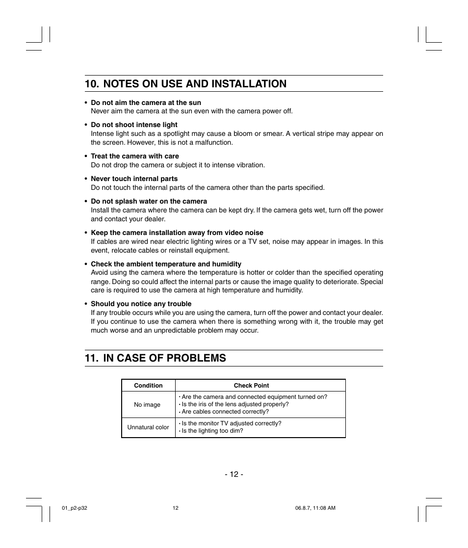 Toshiba IK-6410A User Manual | Page 12 / 16