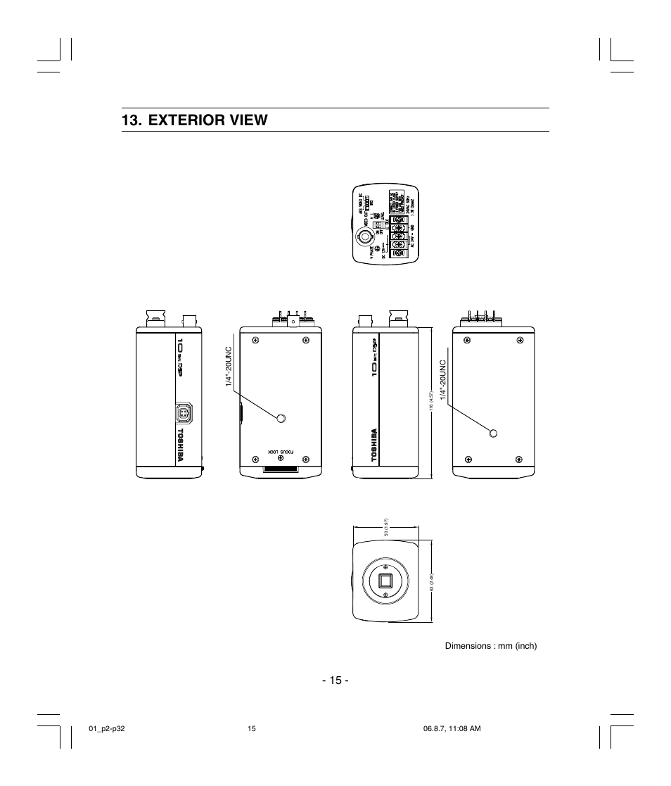 Exterior view | Toshiba IK-6410A User Manual | Page 15 / 16