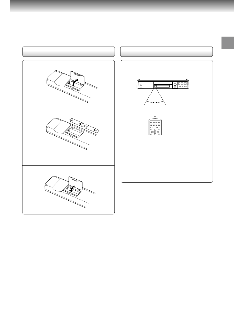 Operating with the remote control, Loading batteries | Toshiba SD-3750 User Manual | Page 15 / 66