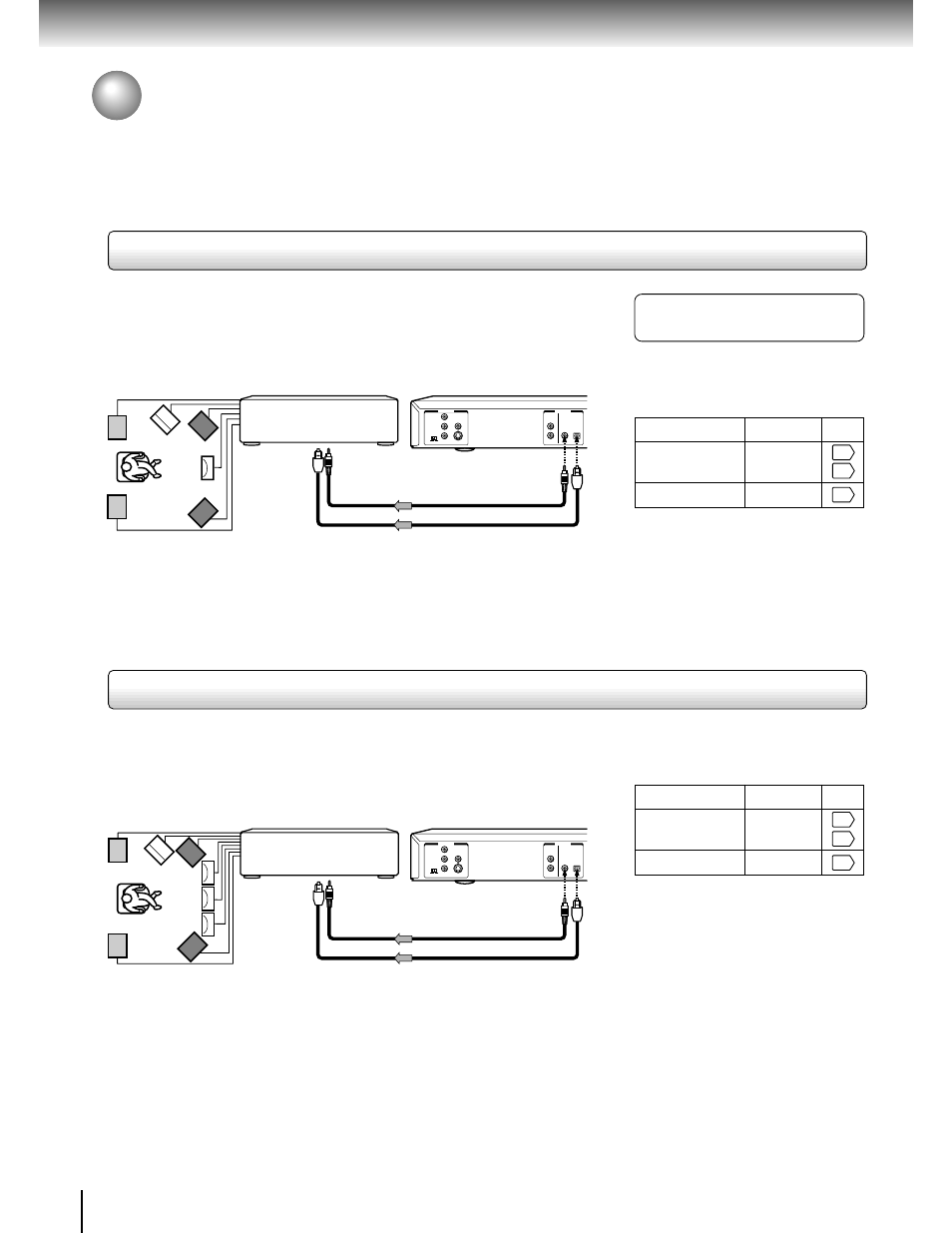 Connecting to optional equipment (continued), Connections, Connect either | Toshiba SD-3750 User Manual | Page 21 / 66