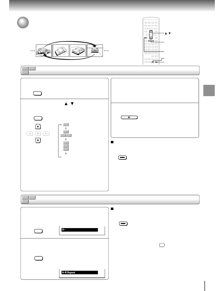 Playing repeatedly, Repeating a specific segment, Repeating a title, chapter, or track | Toshiba SD-3750 User Manual | Page 32 / 66