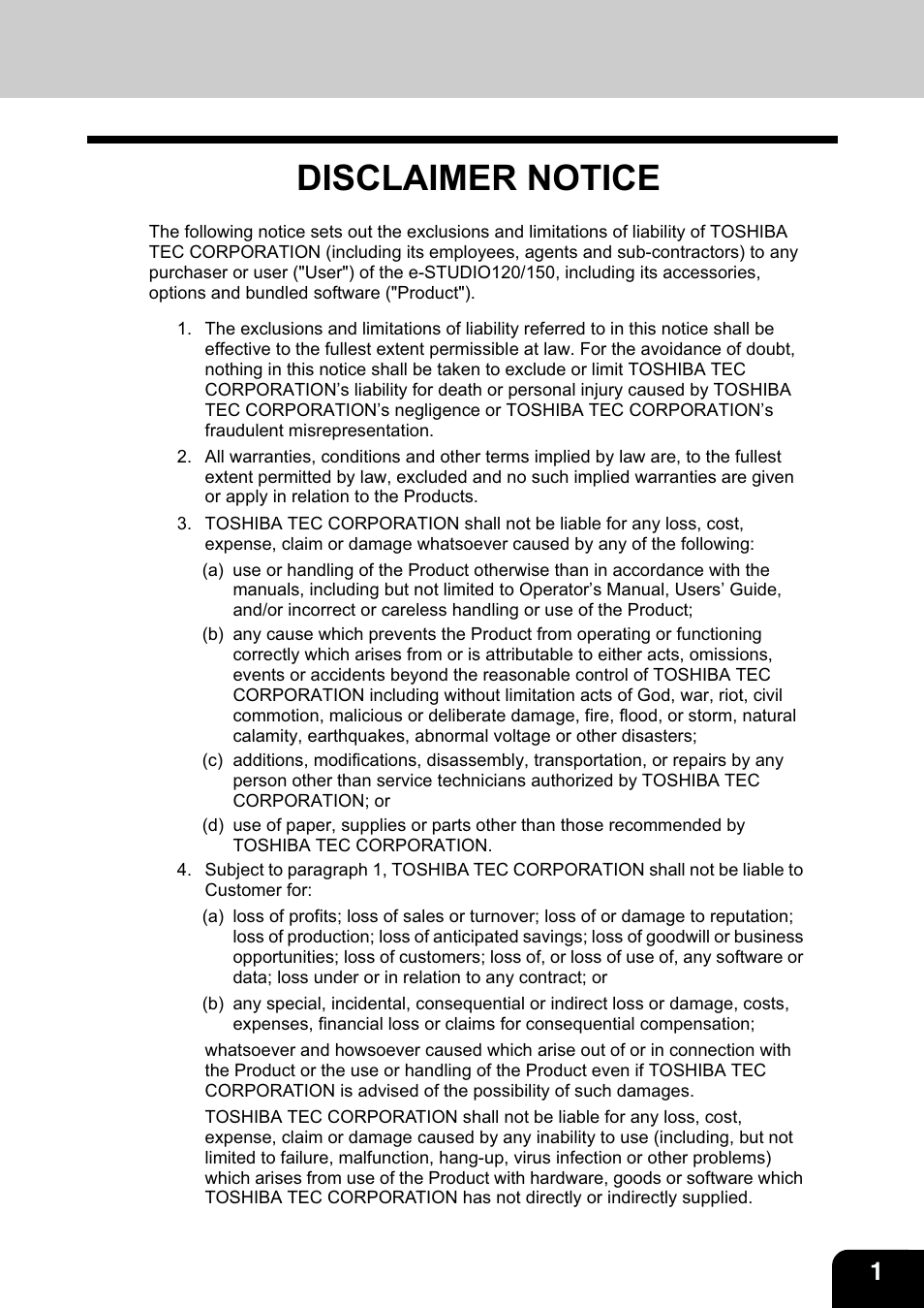 Toshiba 120/150 User Manual | Page 2 / 94