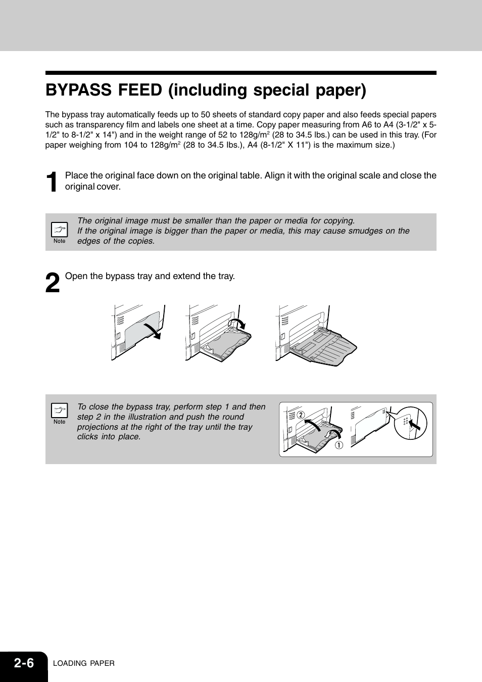 Bypass feed (including special paper) | Toshiba 120/150 User Manual | Page 21 / 94