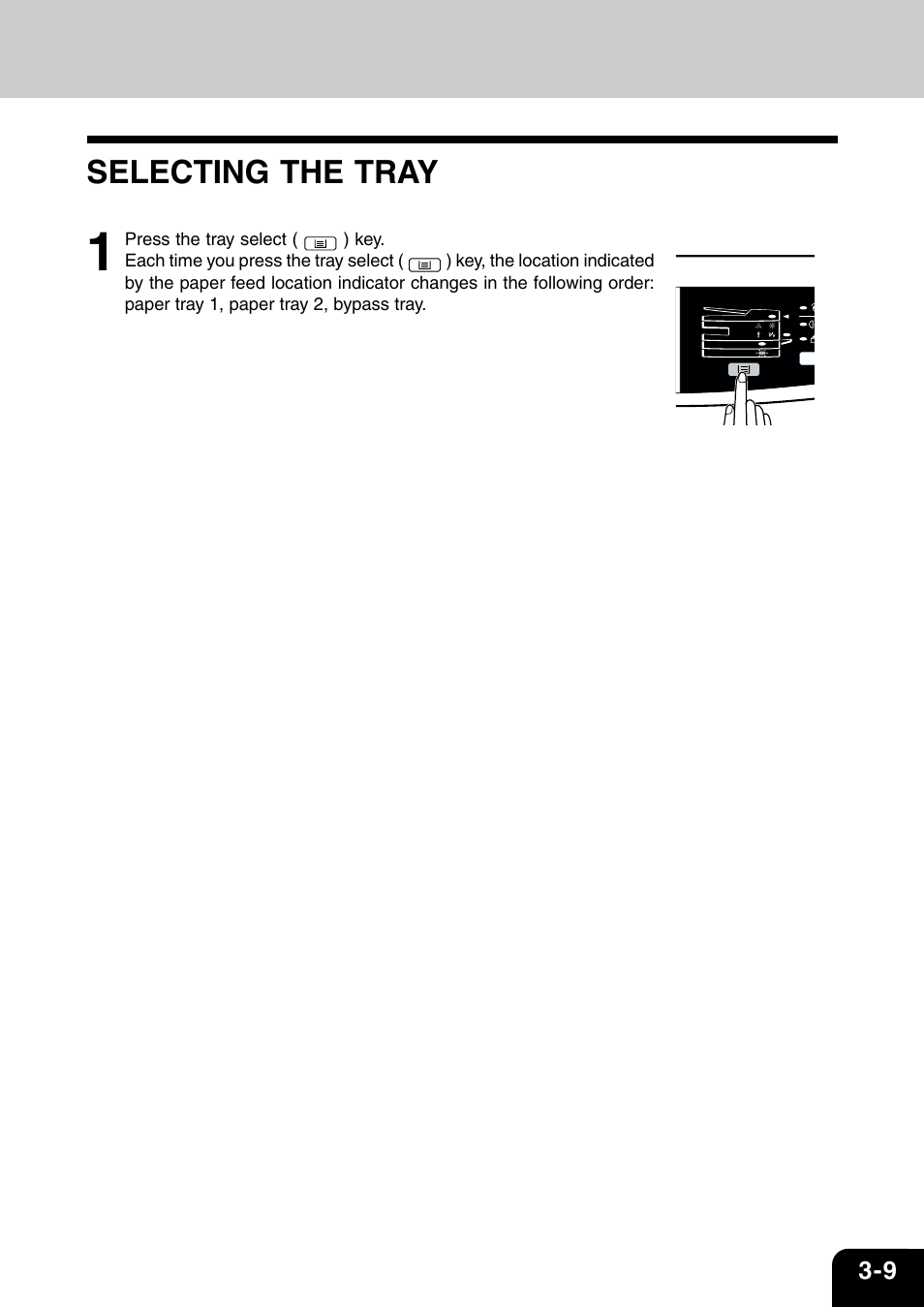 Selecting the tray | Toshiba 120/150 User Manual | Page 32 / 94