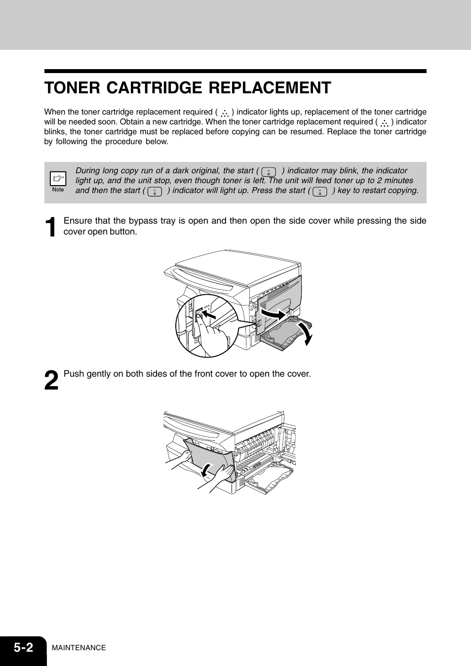 Toner cartridge replacement | Toshiba 120/150 User Manual | Page 39 / 94