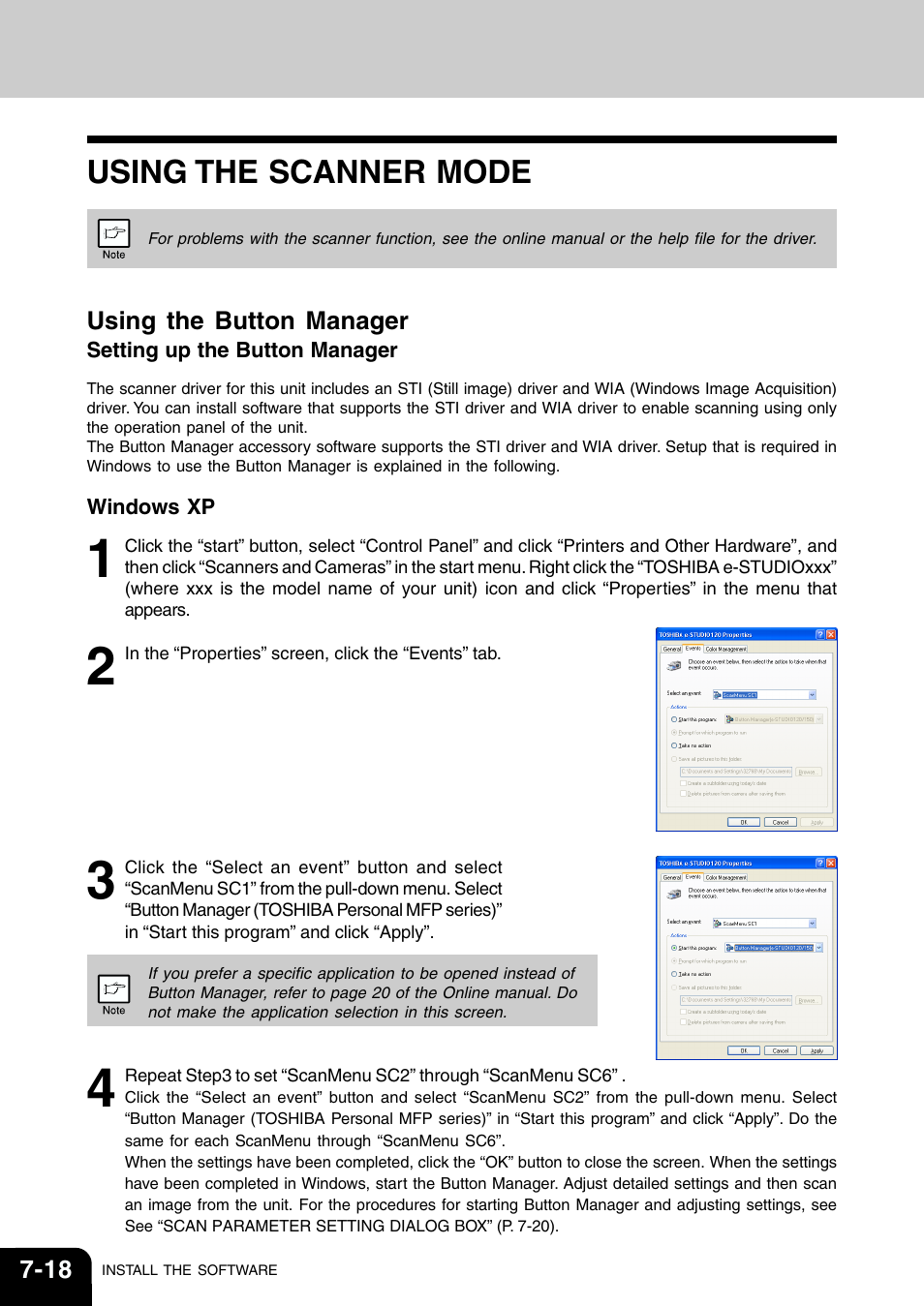 Using the scanner mode | Toshiba 120/150 User Manual | Page 69 / 94