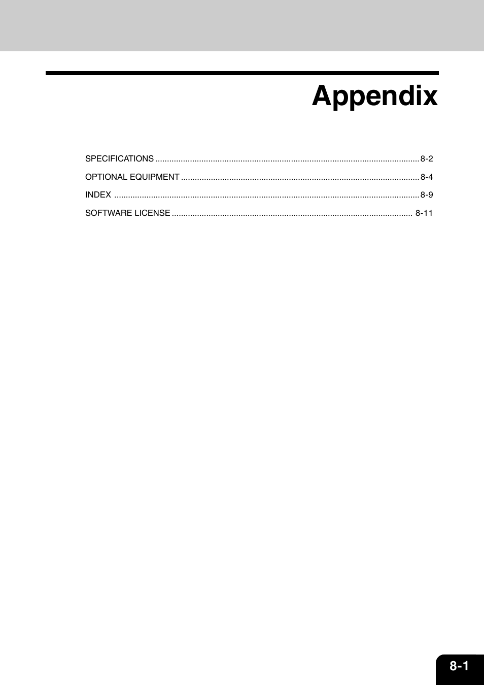 Appendix | Toshiba 120/150 User Manual | Page 82 / 94