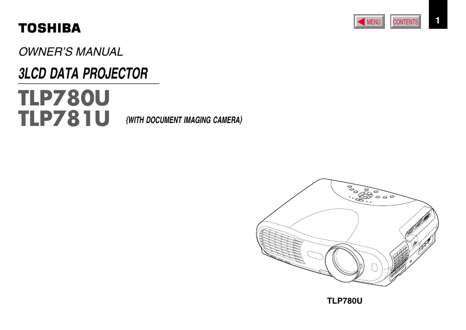 Toshiba TLP780U TLP781U User Manual | 82 pages