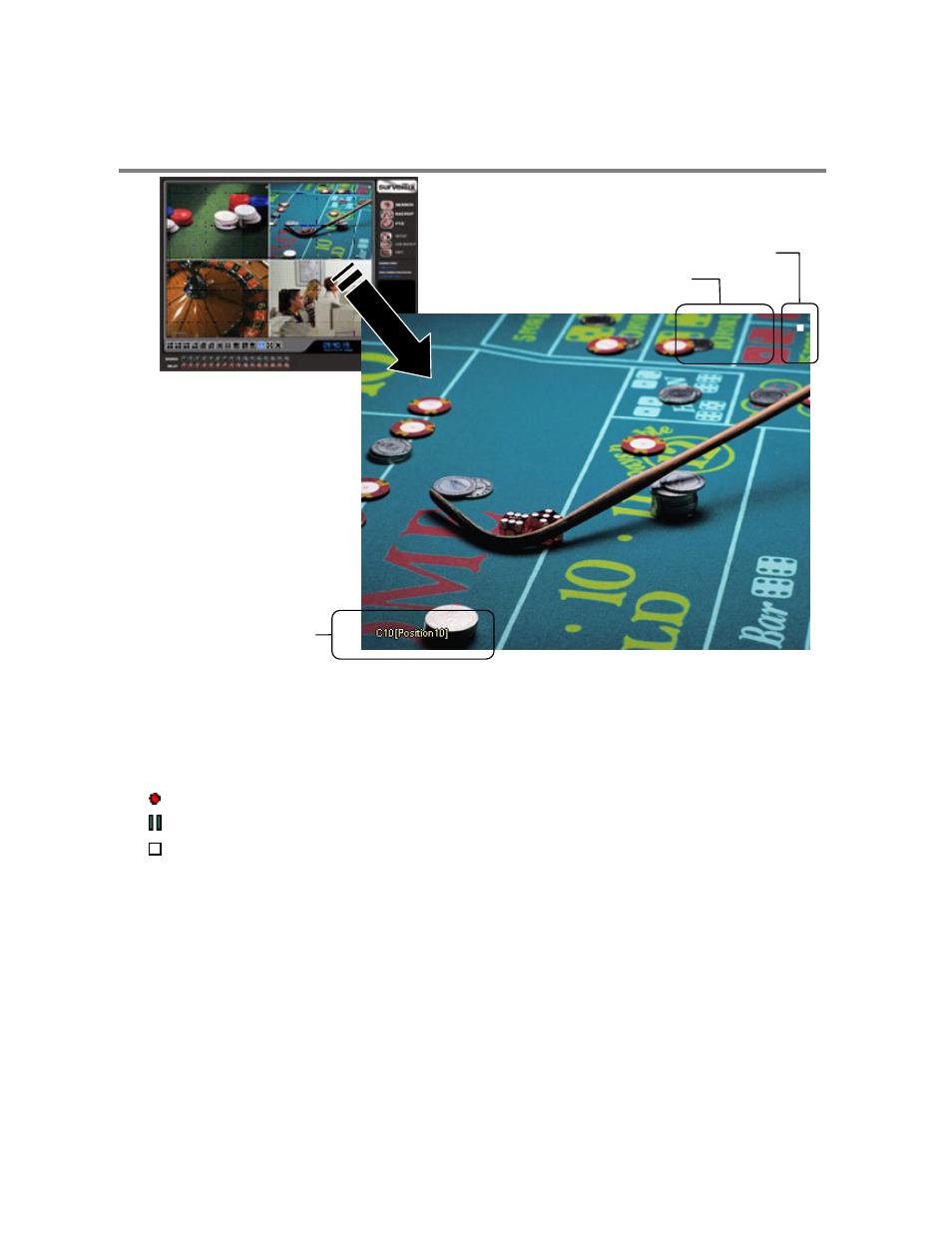 Camera view, Recording status indicator, Special recording | Toshiba SURVEILLIX 27829AF User Manual | Page 15 / 105