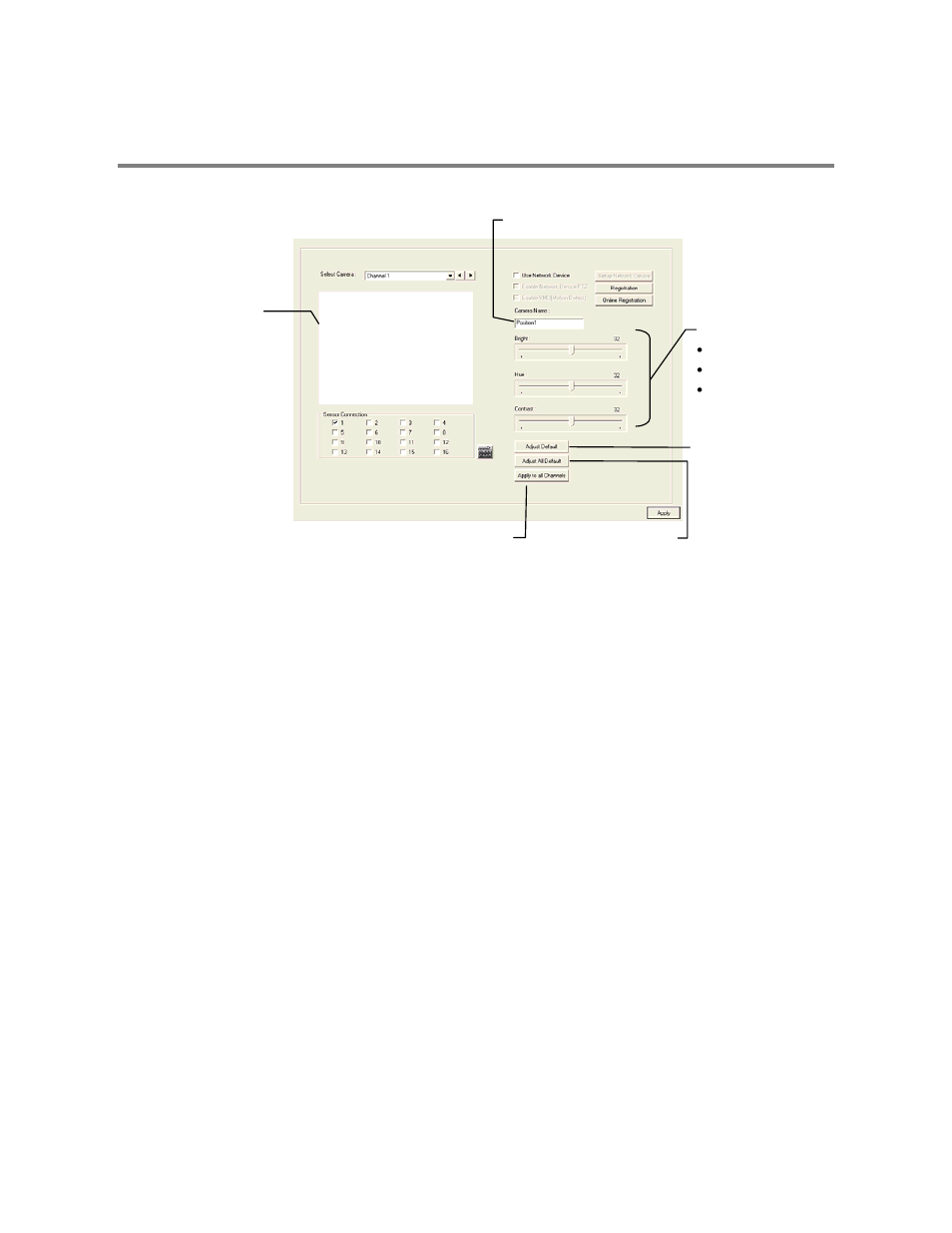 Camera setup, Setup a new camera | Toshiba SURVEILLIX 27829AF User Manual | Page 21 / 105