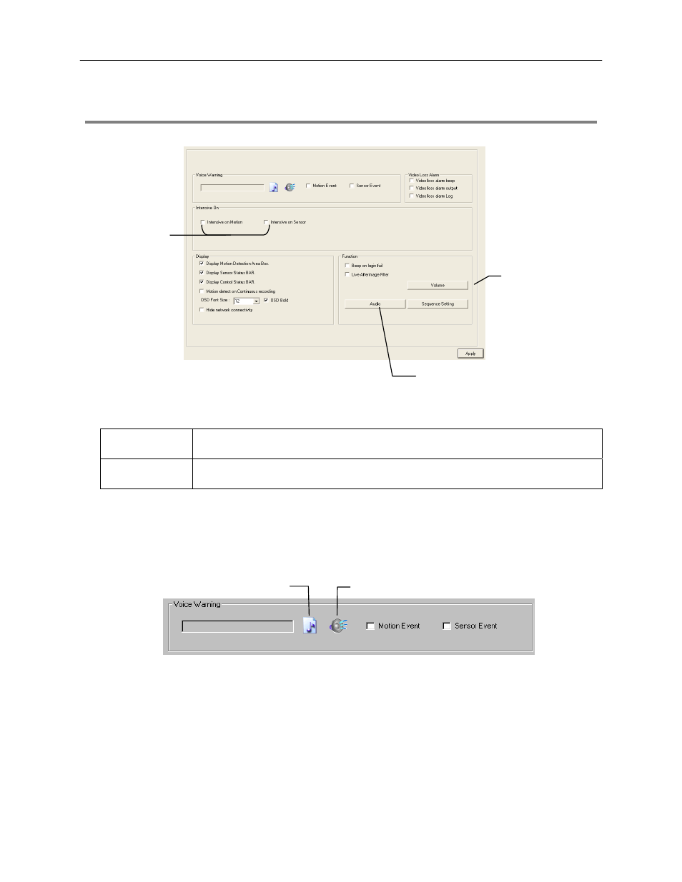 General setup, Voice warning | Toshiba SURVEILLIX 27829AF User Manual | Page 38 / 105