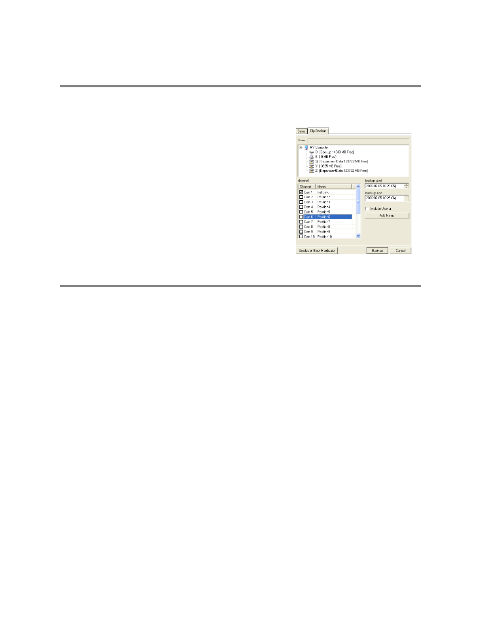 Single clip backup, Printing an image | Toshiba SURVEILLIX 27829AF User Manual | Page 57 / 105