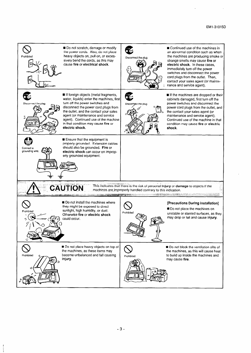 F\ caution | Toshiba TEC EMl-31015D User Manual | Page 6 / 79