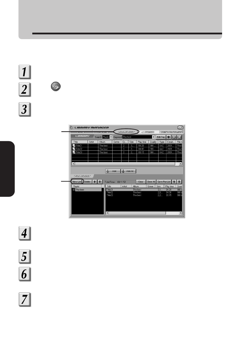 Creatilng a playlist, Creating a playlist | Toshiba MEA210 User Manual | Page 30 / 48