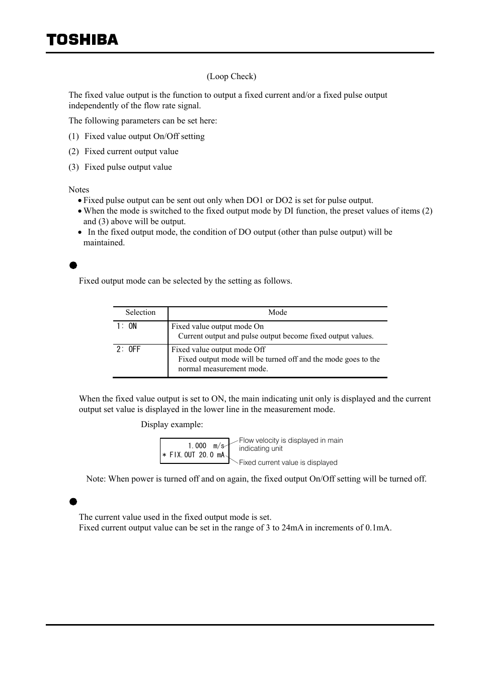 4 fixed value output | Toshiba Tohsiba Electromagnetic Flowmeter Converter L5232 User Manual | Page 115 / 174