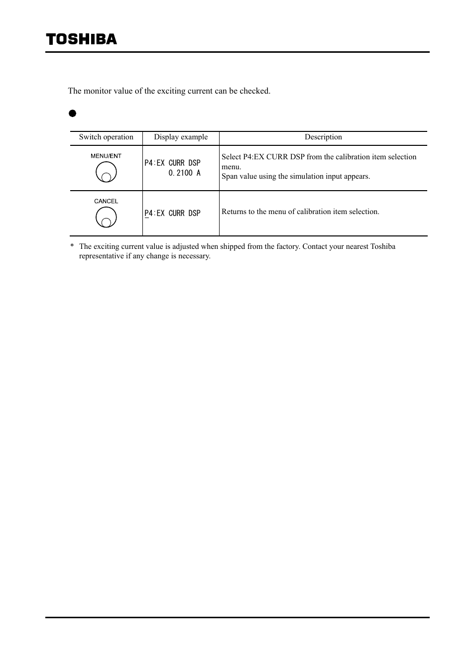 4 checking the exciting current value | Toshiba Tohsiba Electromagnetic Flowmeter Converter L5232 User Manual | Page 127 / 174