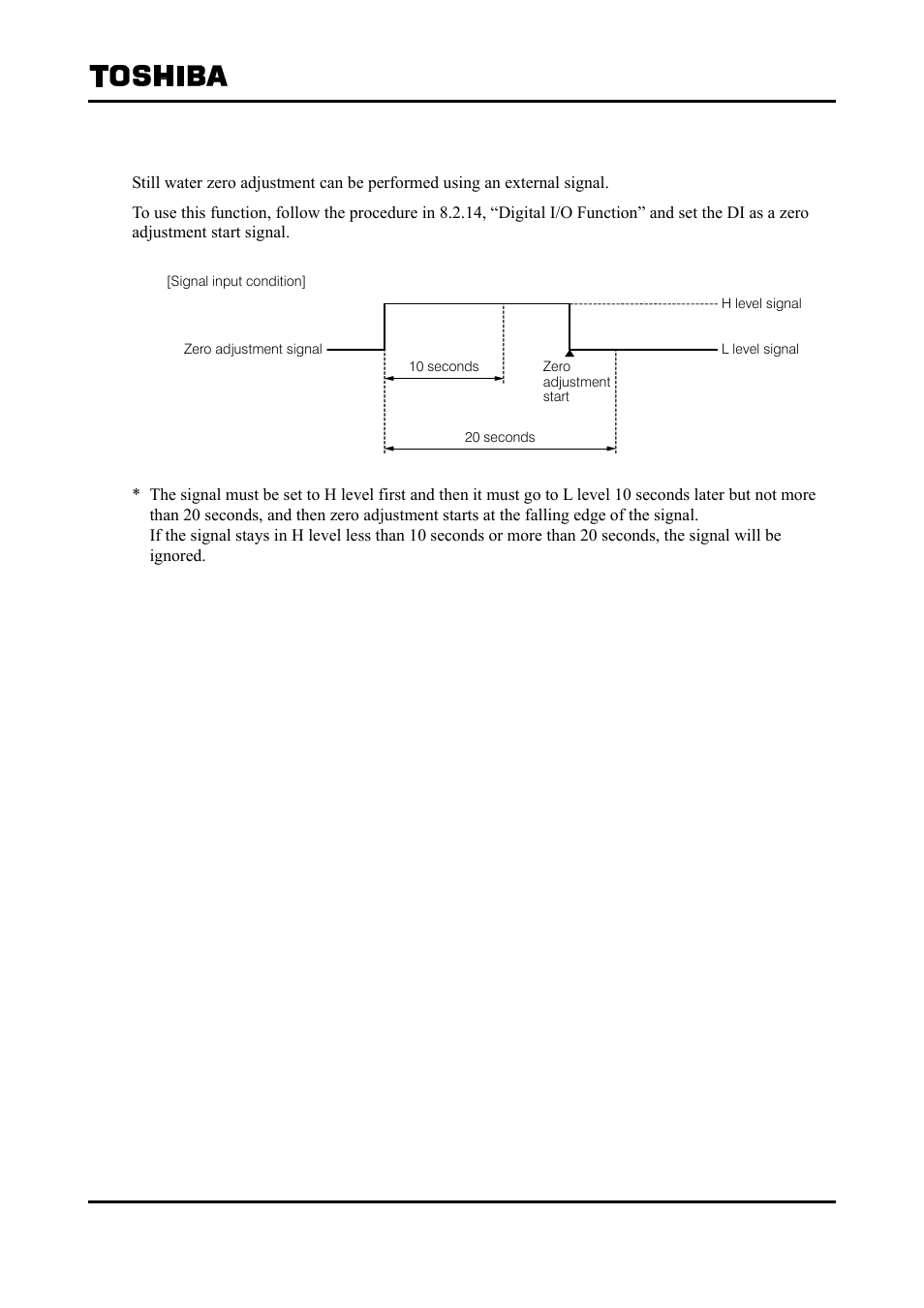 7 remote still water zero adjustment | Toshiba Tohsiba Electromagnetic Flowmeter Converter L5232 User Manual | Page 147 / 174