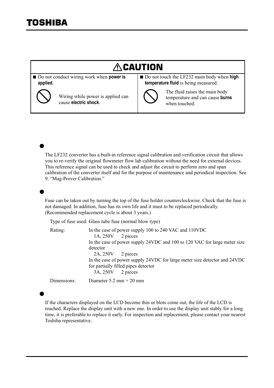 Maintenance and inspection, 1 maintenance | Toshiba Tohsiba Electromagnetic Flowmeter Converter L5232 User Manual | Page 158 / 174