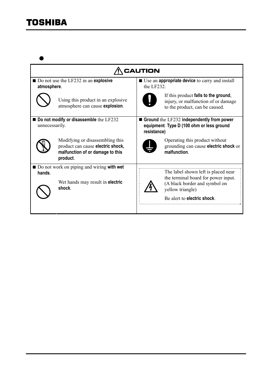 Installation | Toshiba Tohsiba Electromagnetic Flowmeter Converter L5232 User Manual | Page 16 / 174