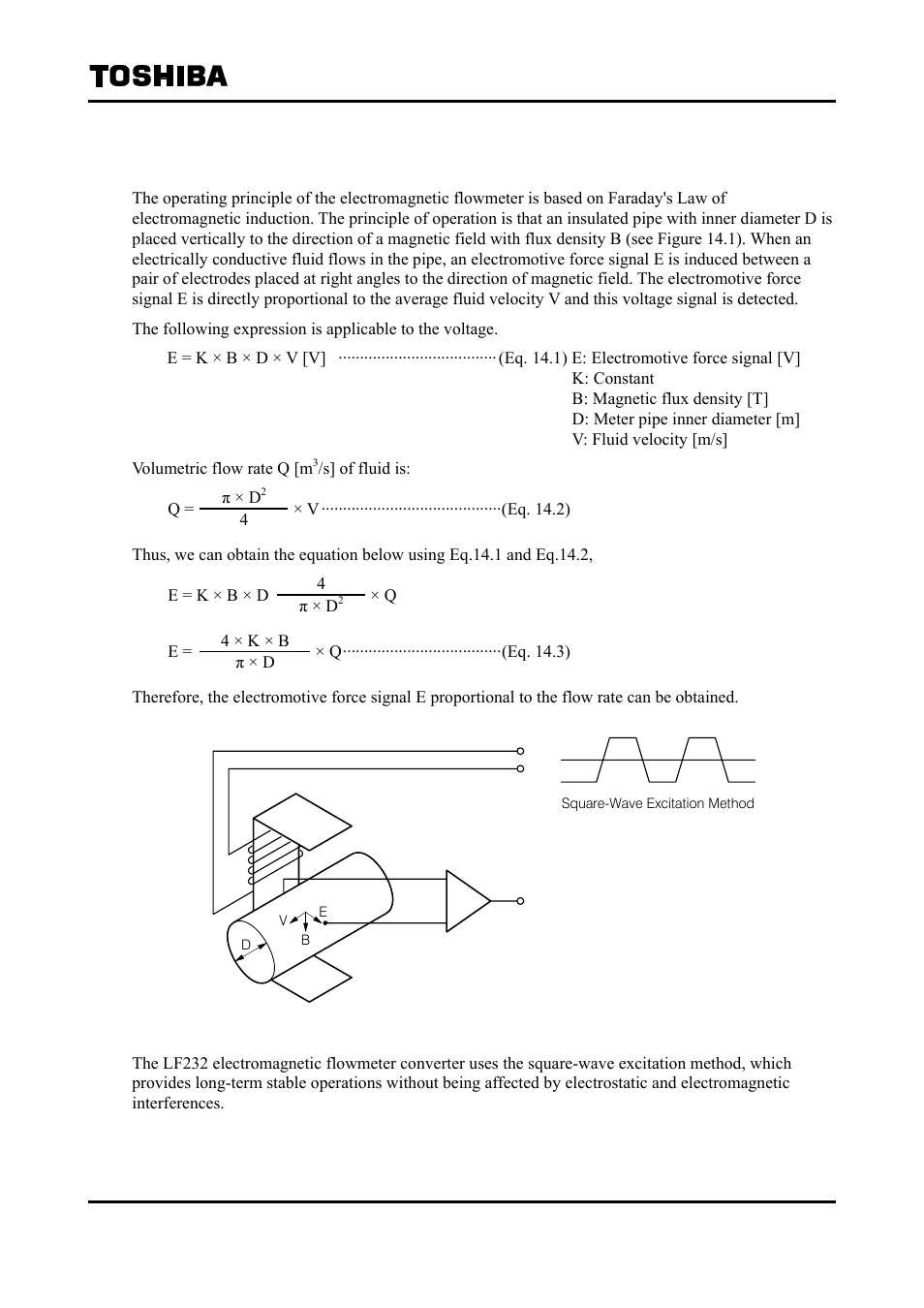 Principle of operation | Toshiba Tohsiba Electromagnetic Flowmeter Converter L5232 User Manual | Page 164 / 174