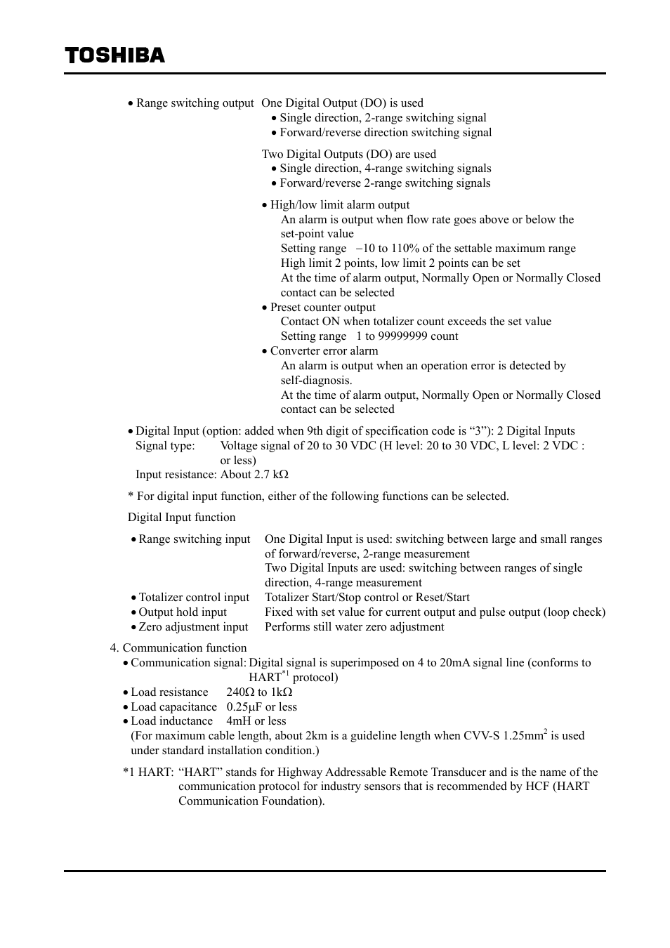 Toshiba Tohsiba Electromagnetic Flowmeter Converter L5232 User Manual | Page 168 / 174