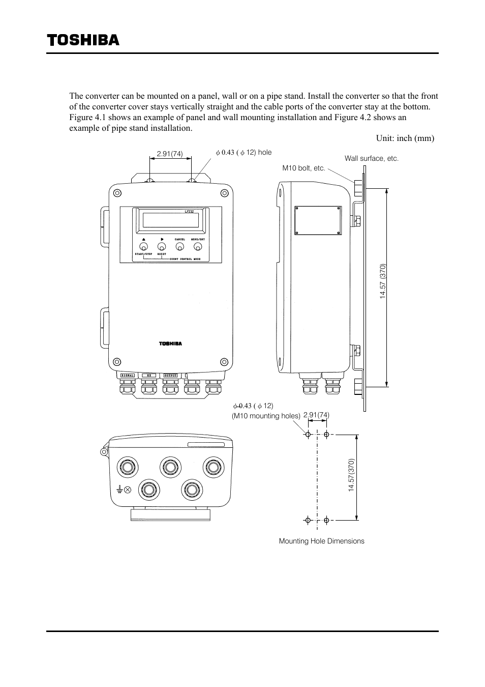 2 how to install the converter | Toshiba Tohsiba Electromagnetic Flowmeter Converter L5232 User Manual | Page 18 / 174