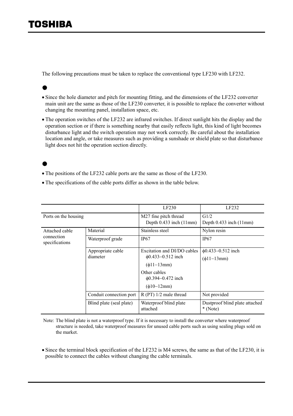 1 replacing the lf230 converter | Toshiba Tohsiba Electromagnetic Flowmeter Converter L5232 User Manual | Page 31 / 174