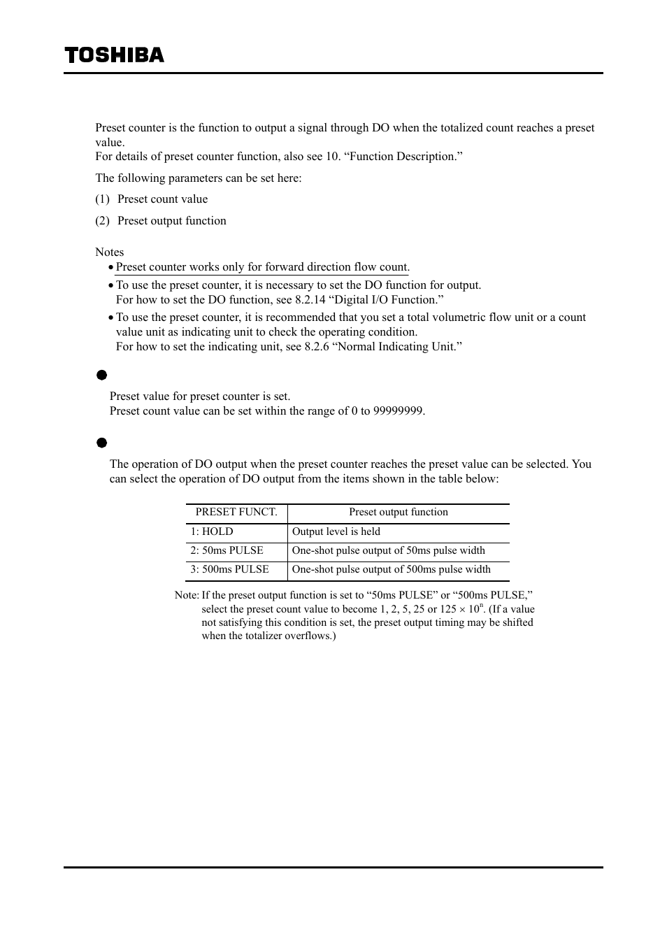 16 preset counter | Toshiba Tohsiba Electromagnetic Flowmeter Converter L5232 User Manual | Page 99 / 174