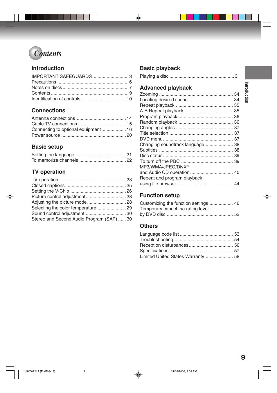 Toshiba 15DLV76 User Manual | Page 9 / 60