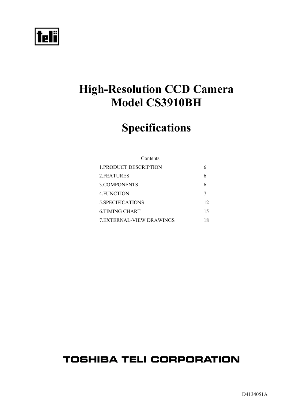 Toshiba CS3910BH User Manual | 19 pages