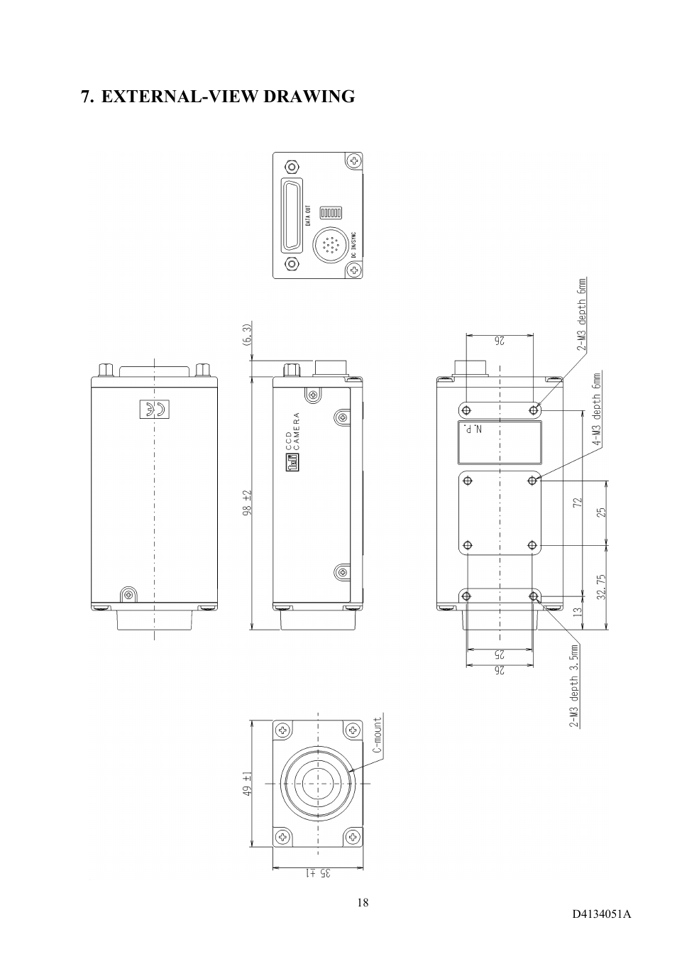 External-view drawing | Toshiba CS3910BH User Manual | Page 19 / 19
