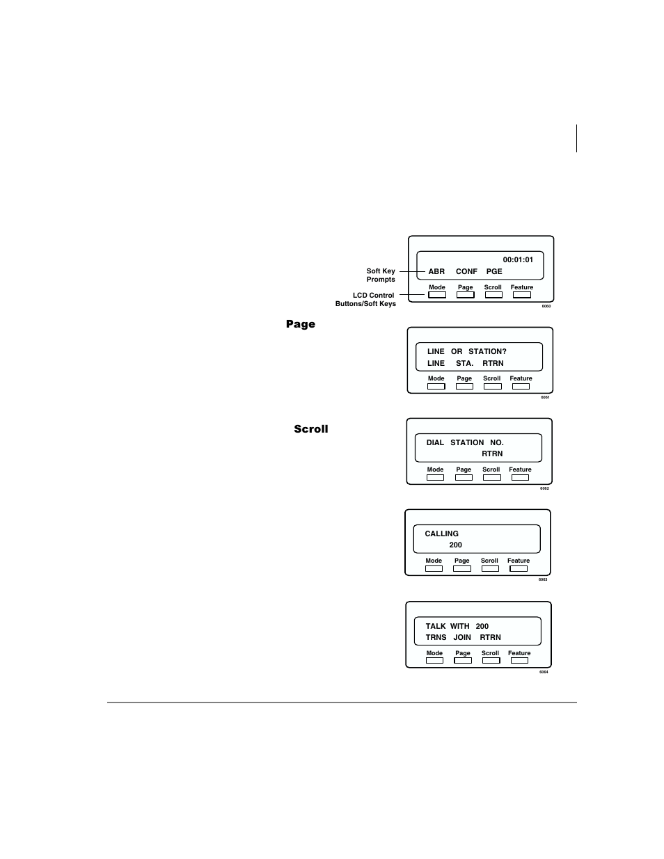 Soft key example, Automatic busy redial, Conference | Paging 2. if you select, Press, The display changes as shown right, Add an outside line to the conference, Add another station, Soft key (press | Toshiba DKT3000/2000 User Manual | Page 35 / 104