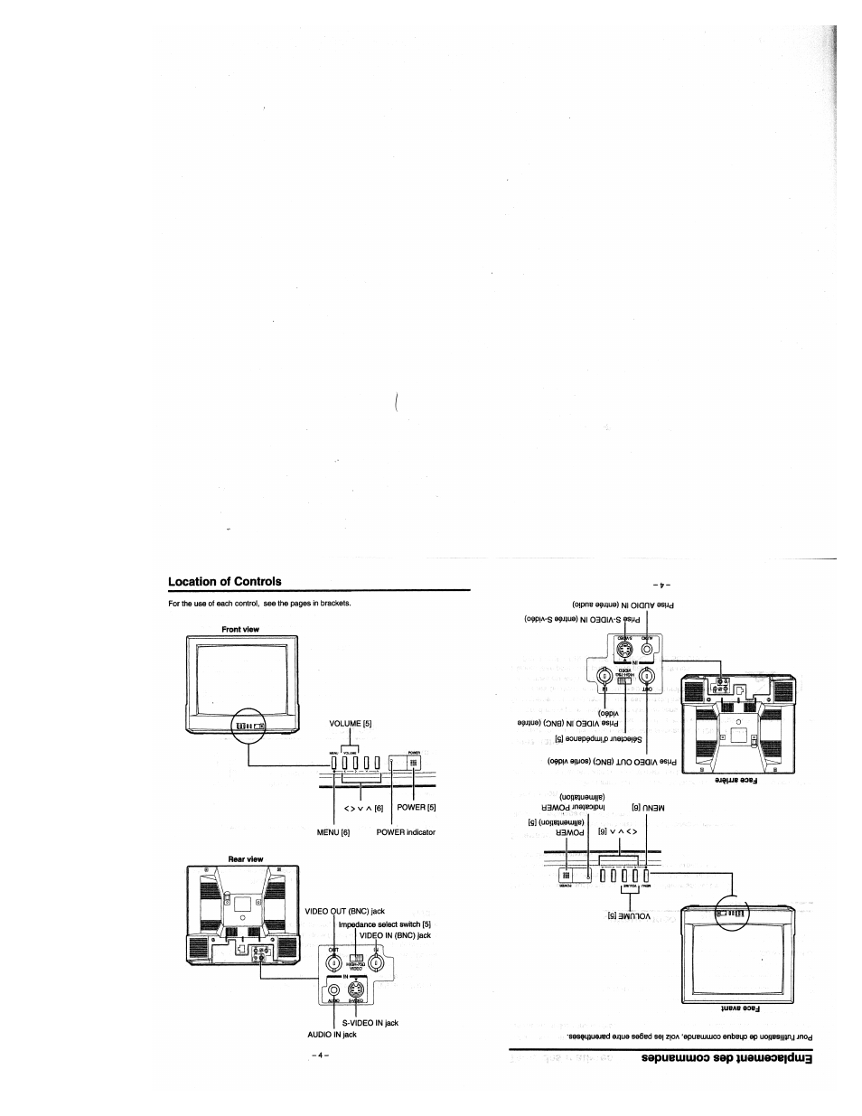 Location of controls | Toshiba CM1320A User Manual | Page 4 / 10