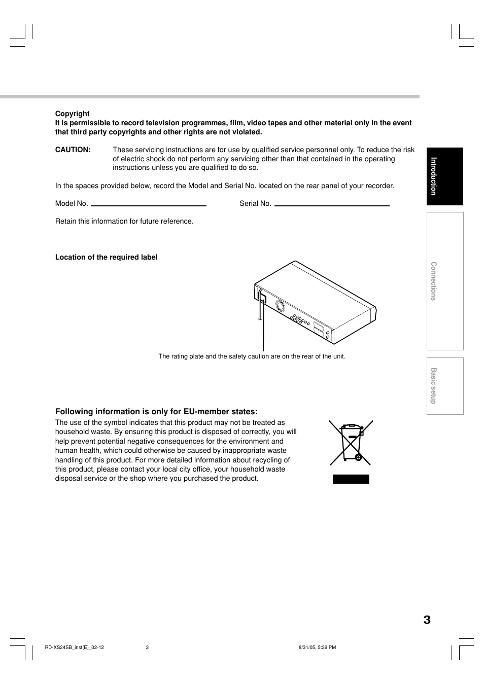 Toshiba RD-XS24SB User Manual | Page 3 / 41